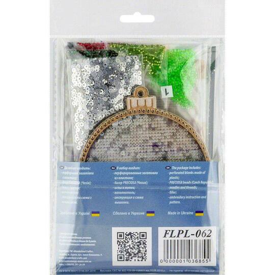 Wonderland Crafts Red & Green Swirl Ball Ornament Bead Embroidery Kit
